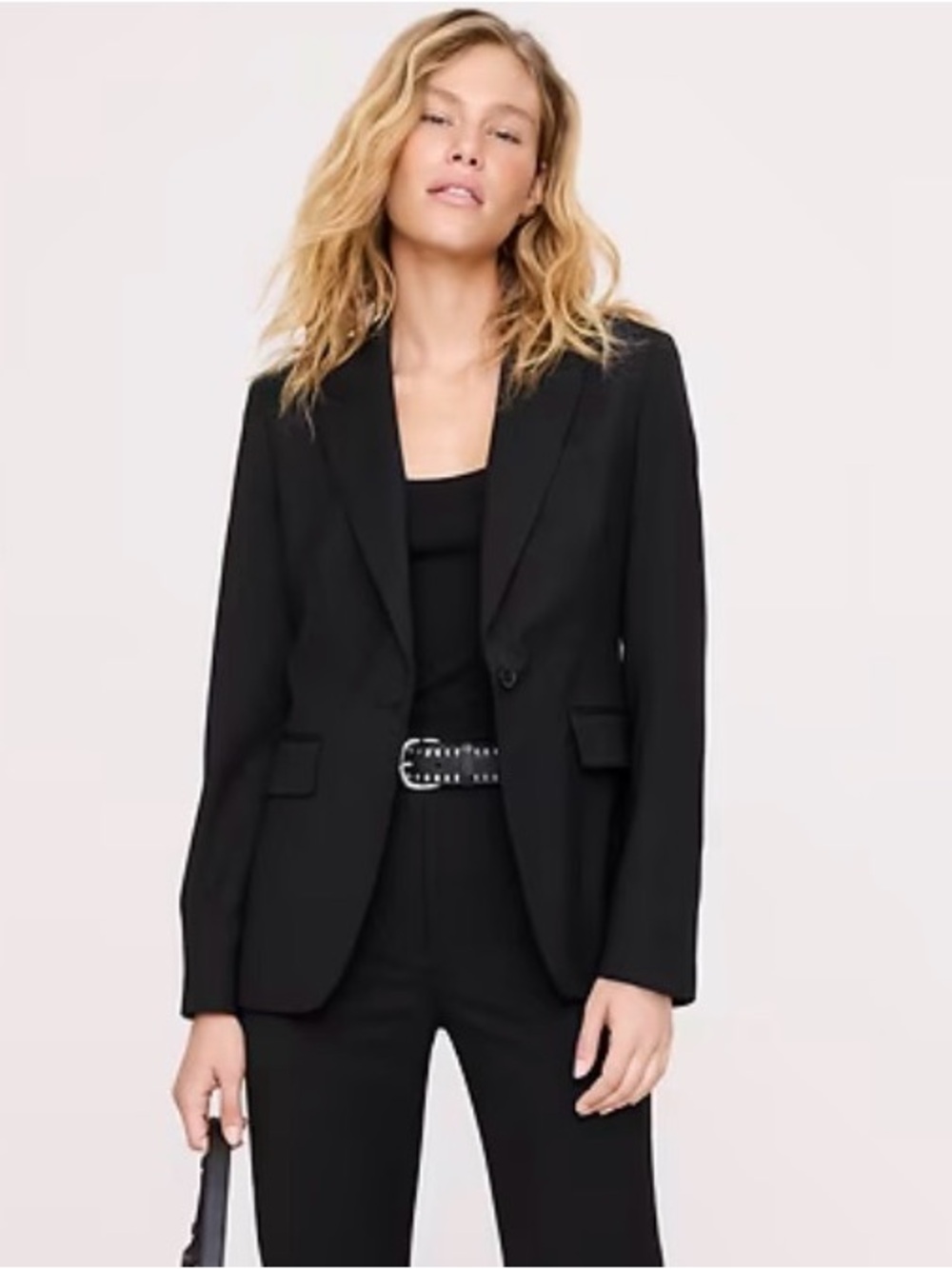 Banana Republic Long and Lean Black Two-Button Wool Blazer size 4